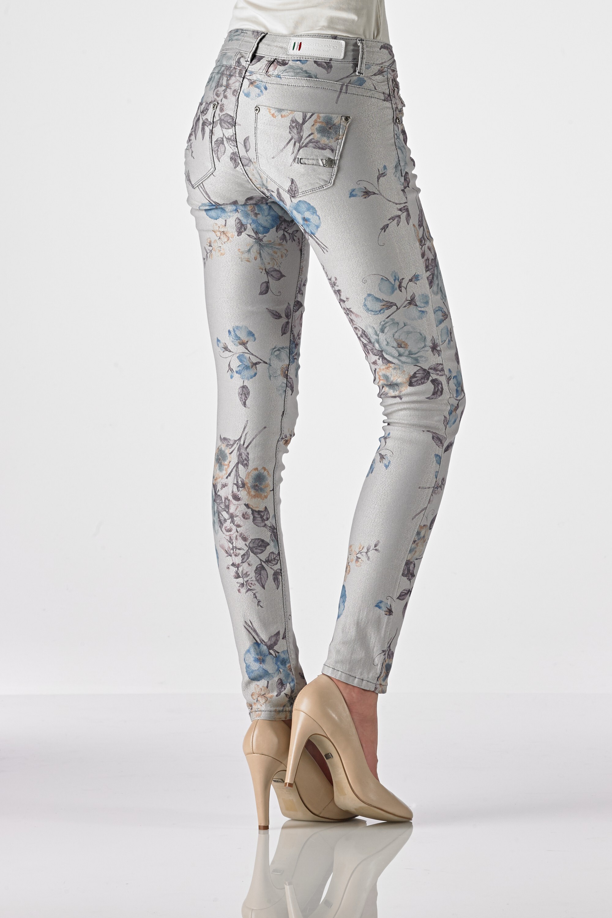 Sunny - Highwaist Slim (Flower Print)