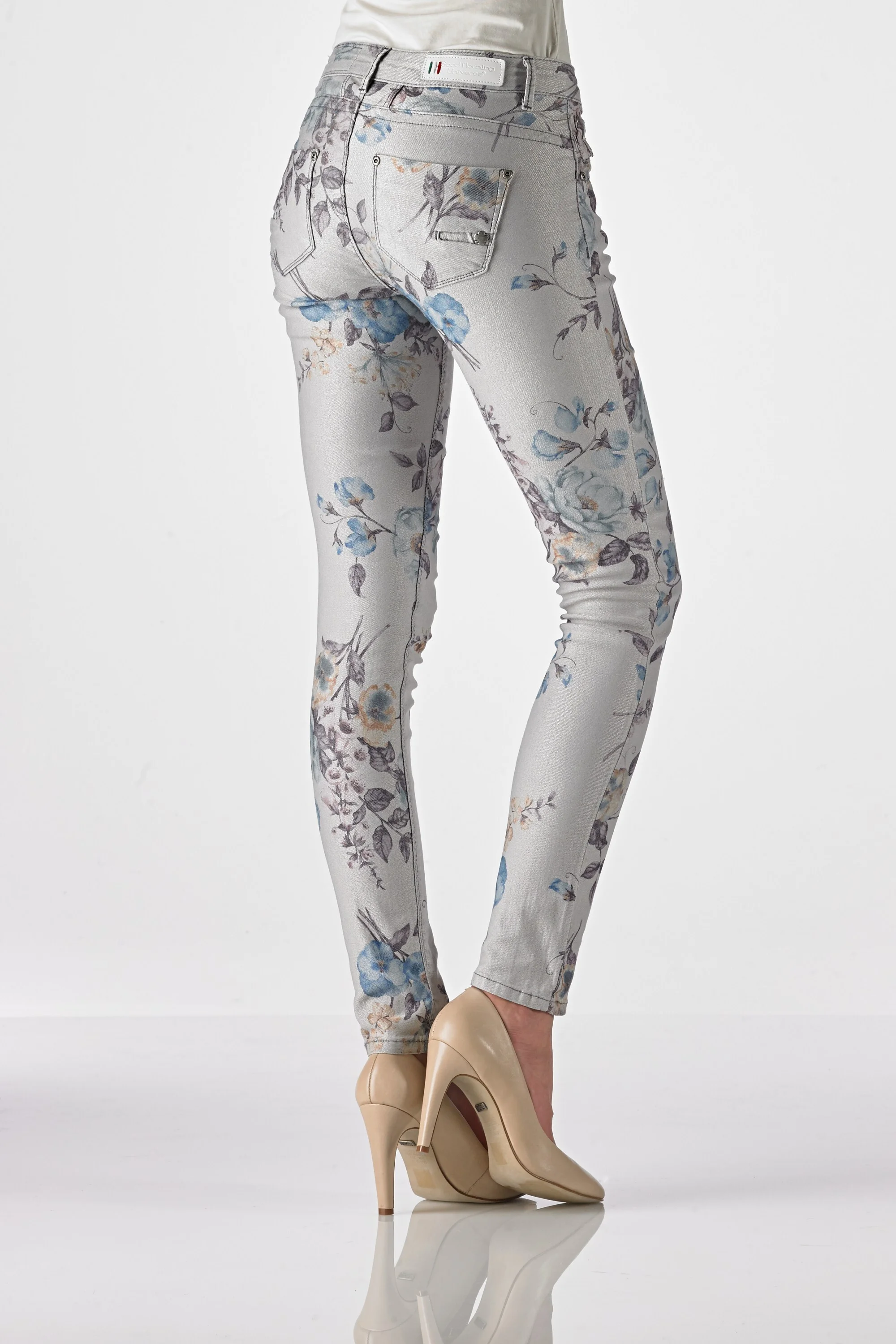 Sunny - Highwaist Slim (Flower Print)