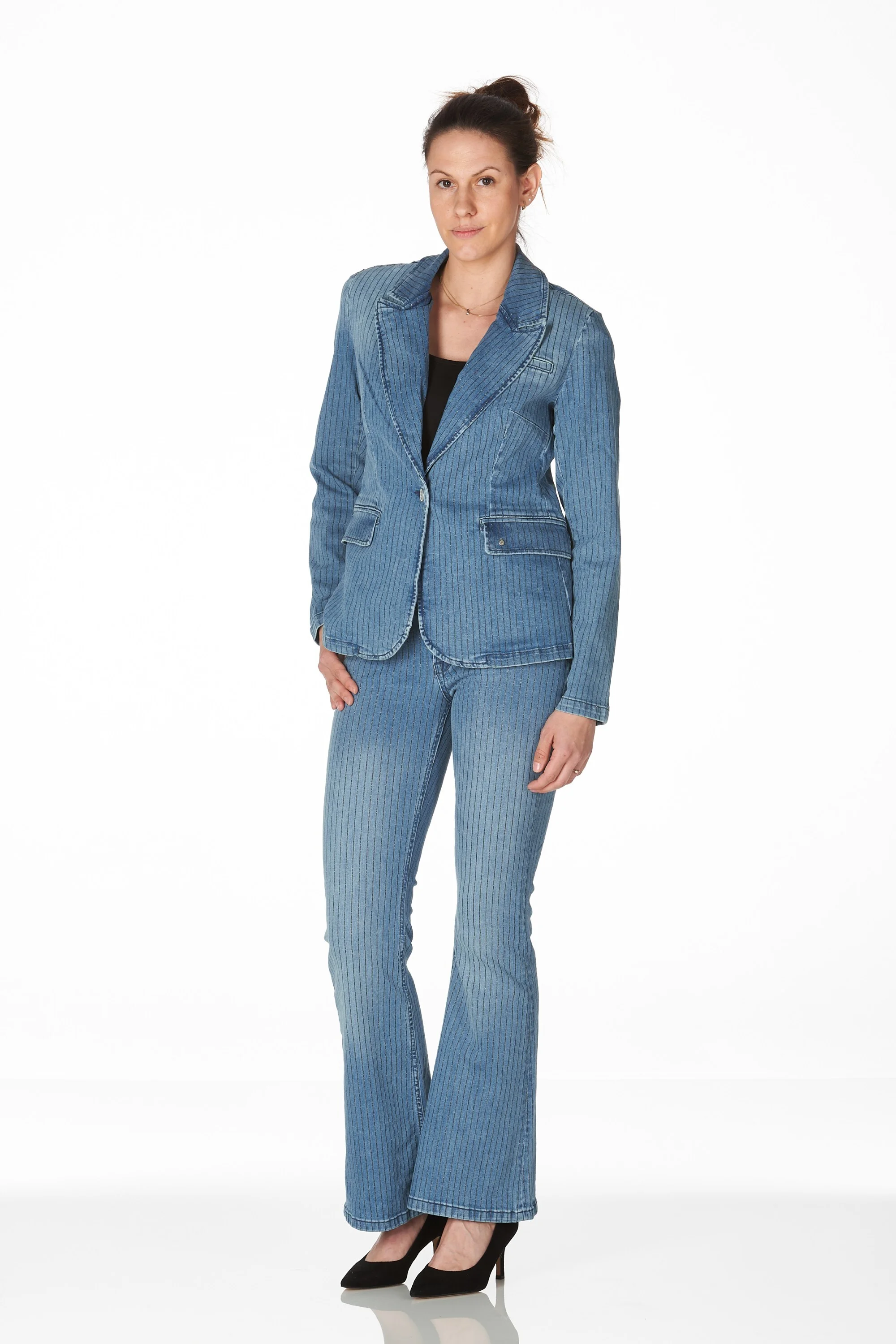Maya jacket denim pin stripe
