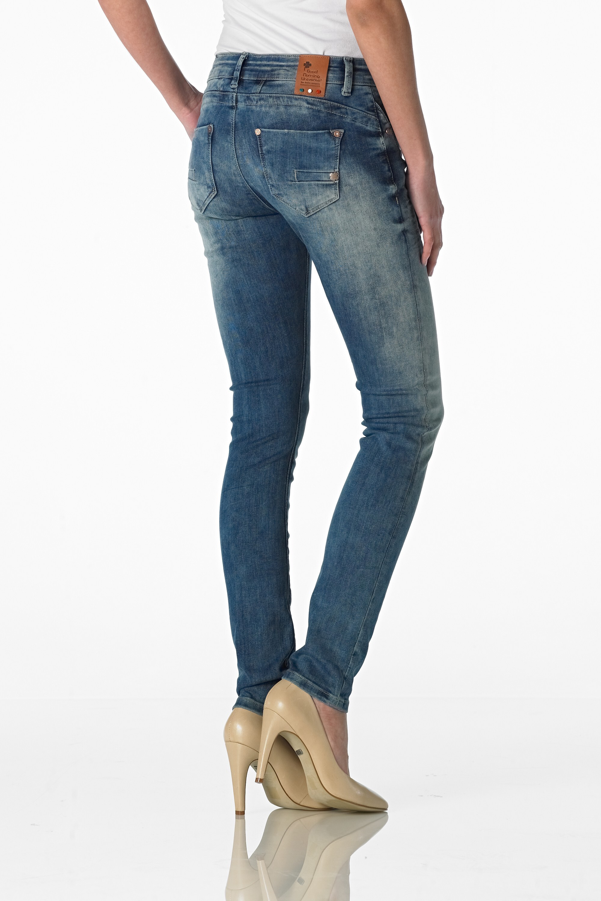 Sunny Highwaist - Slim (Midblue Vintage Effect)