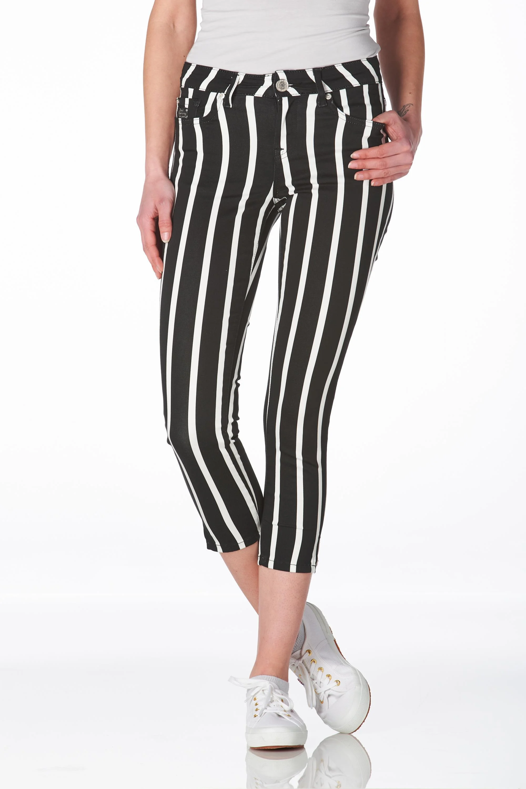 Tesla print slit 3/4 black-white stripe