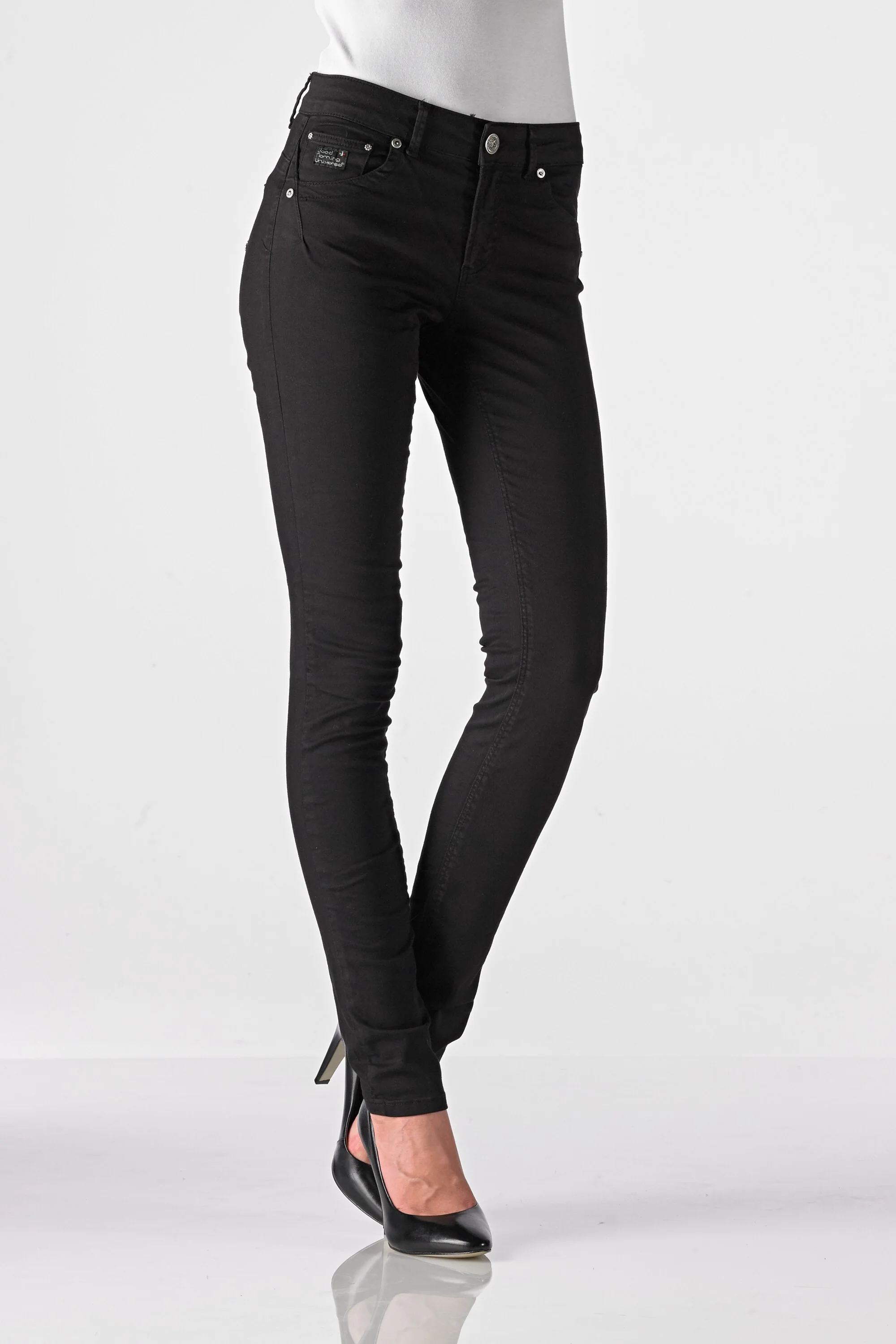 Sunny - Highwaist Slim (Antique Dyed Black)