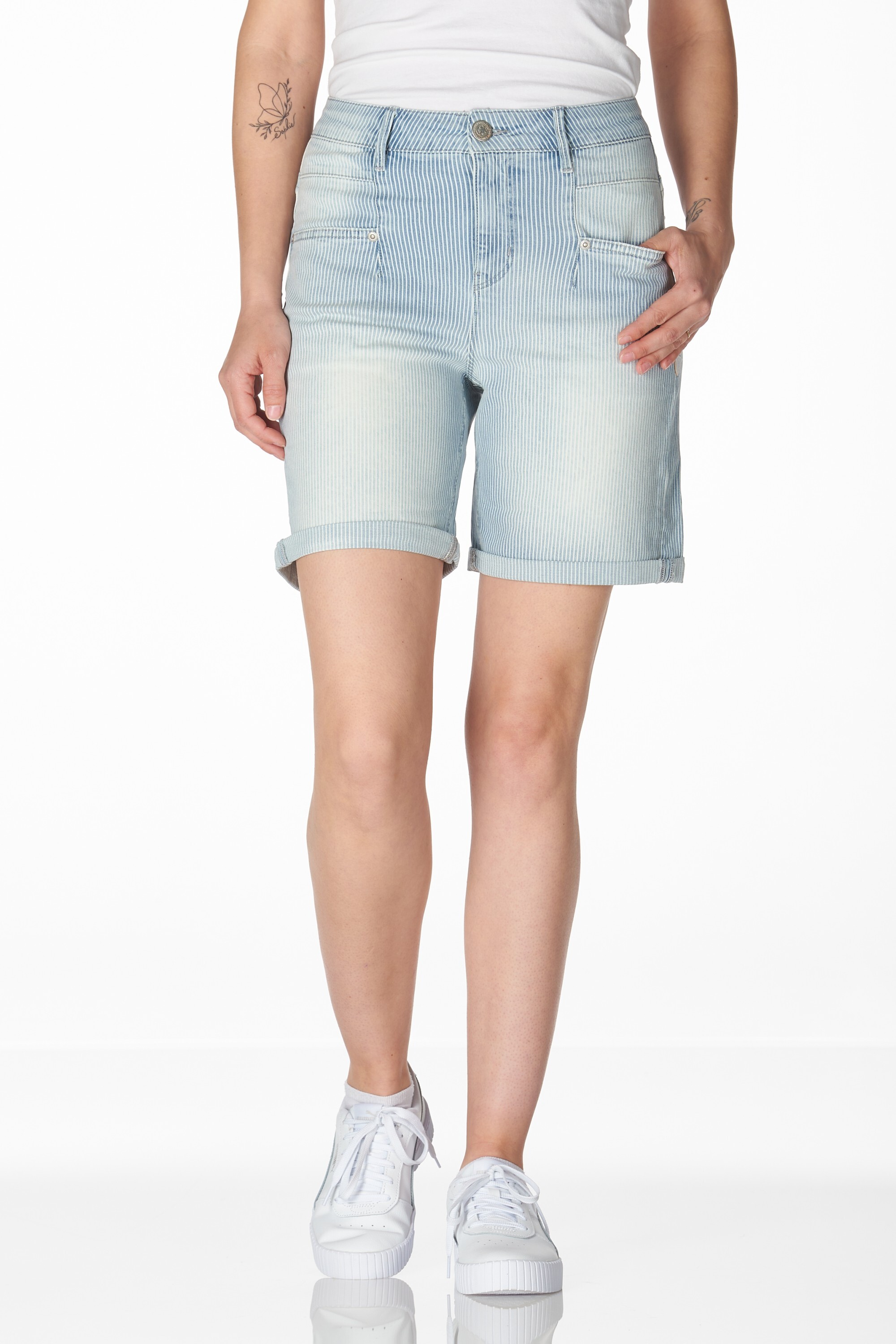 Lucia short denim used stripe