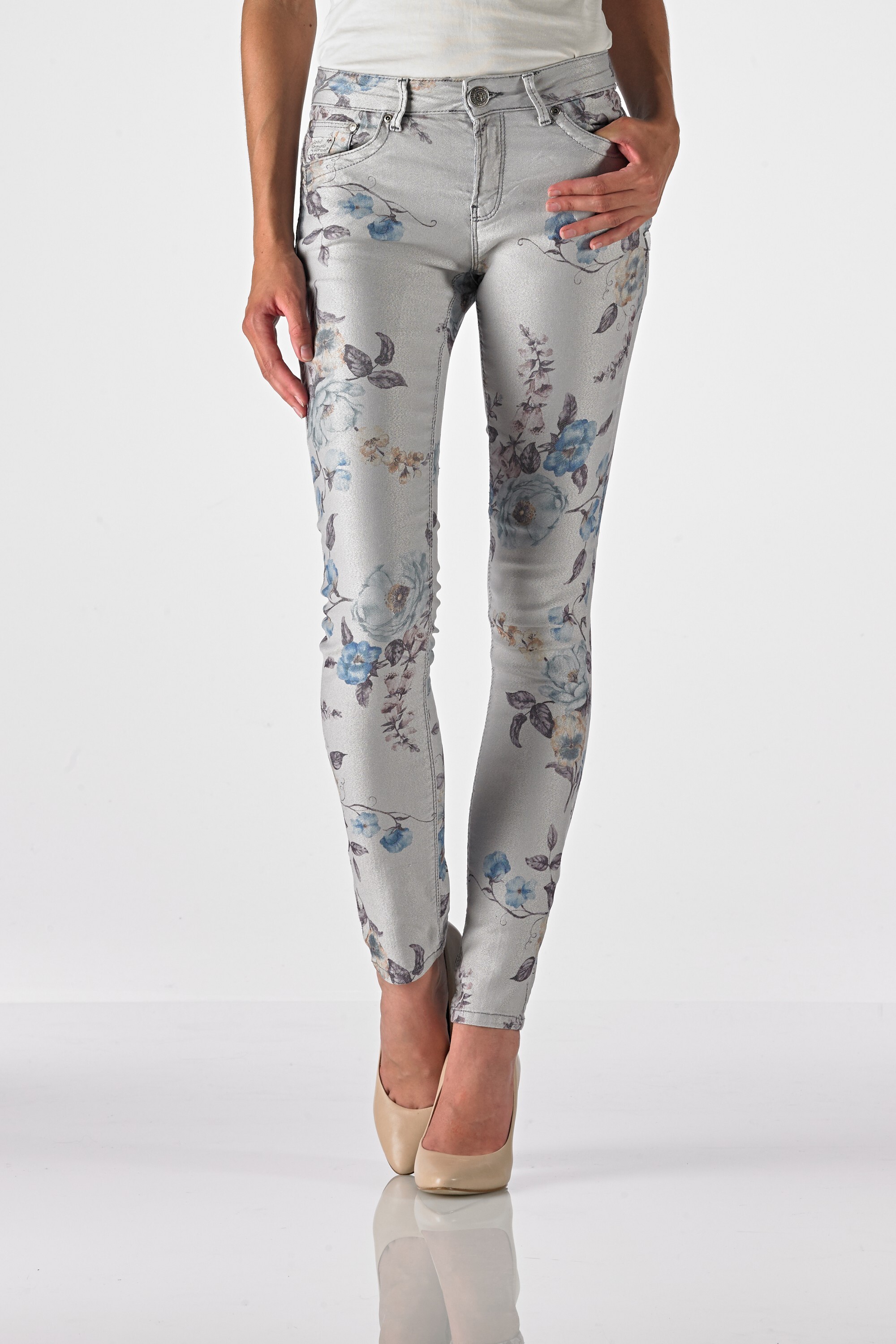 Sunny - Highwaist Slim (Flower Print)