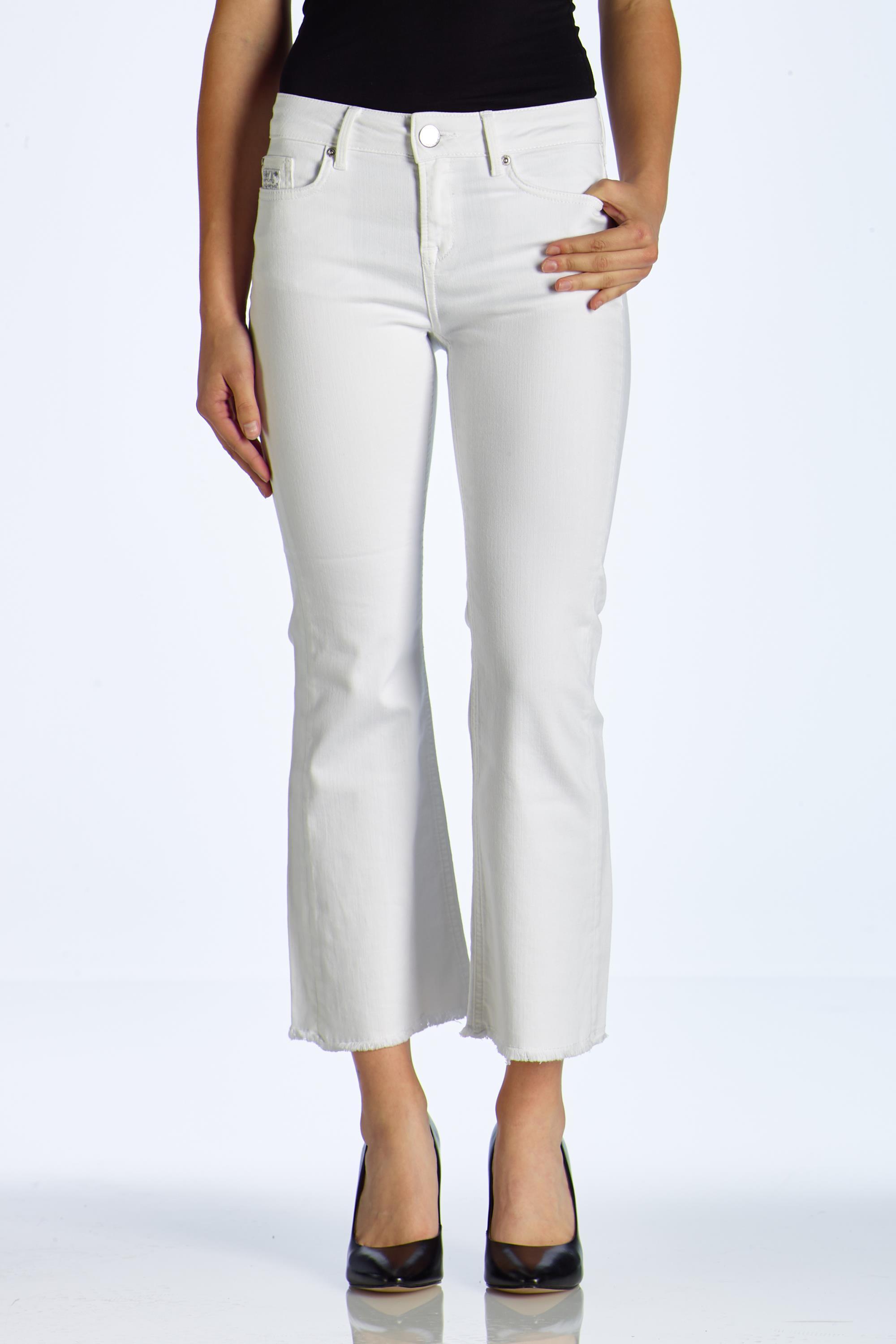 Belly bell bottom white cropped