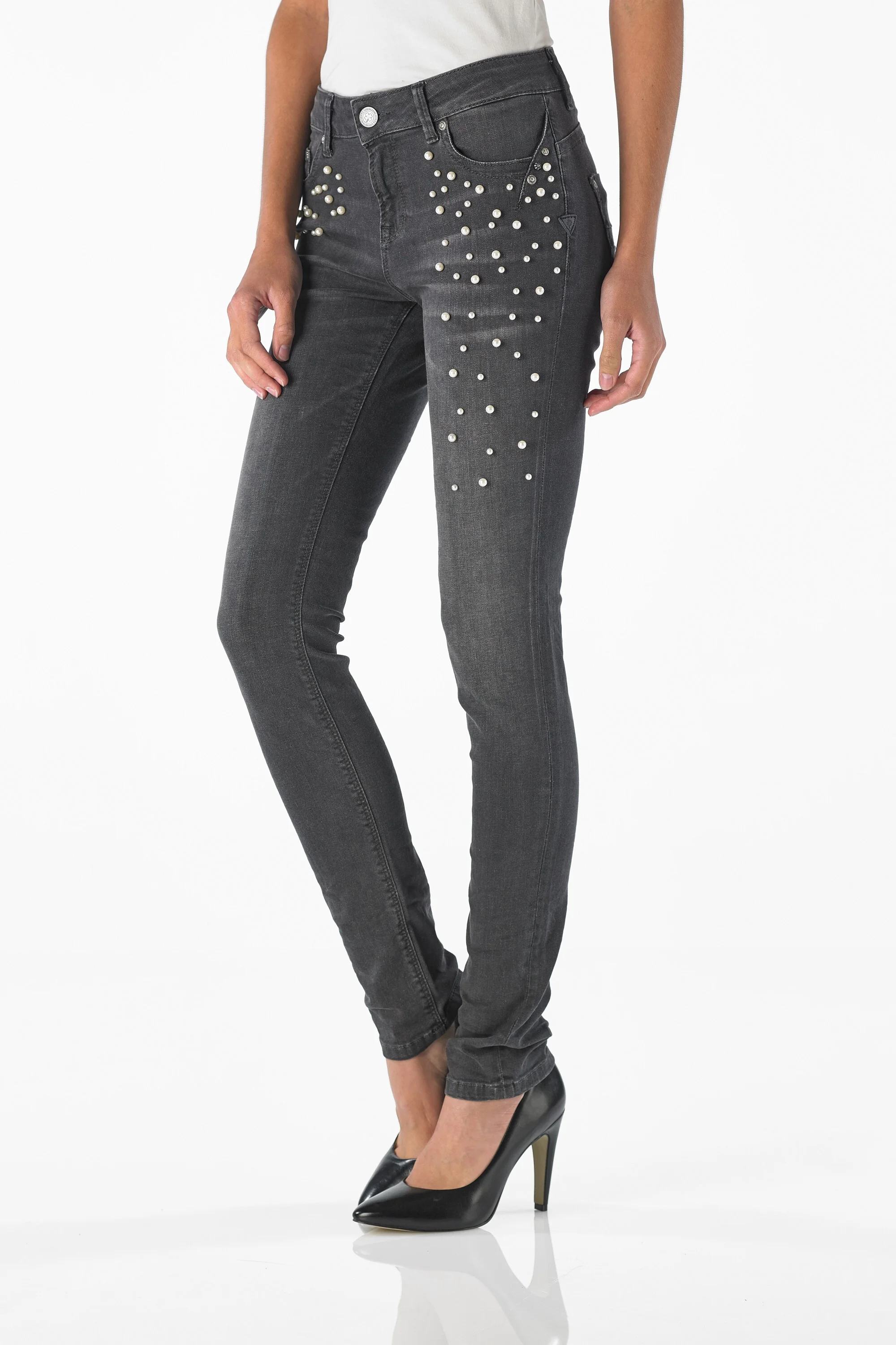 Sunny - Highwaist Slim (Black Used Deco)