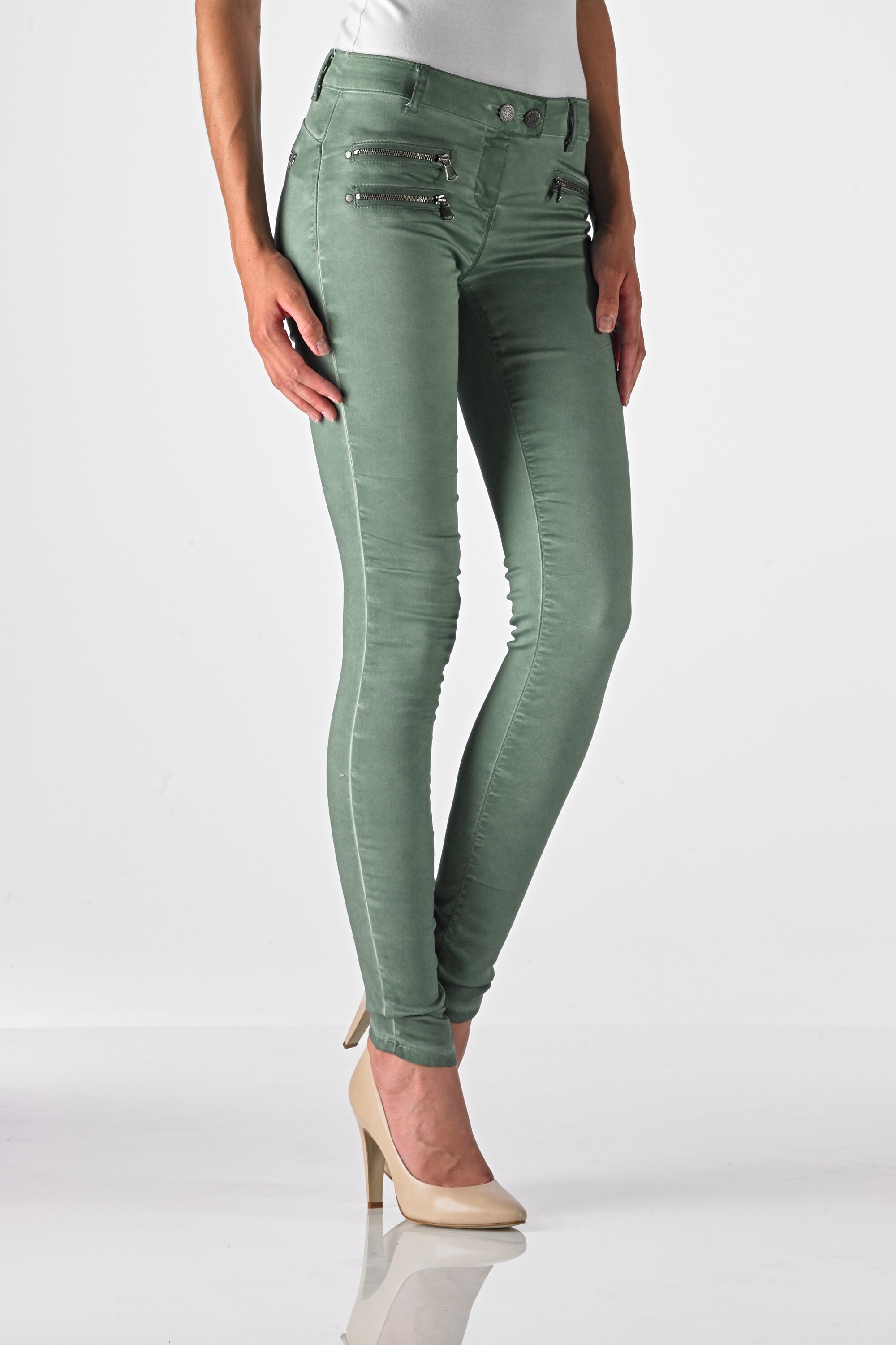 Sandy - Superslim (Satin Cotton Oil Dyed Sea Green)