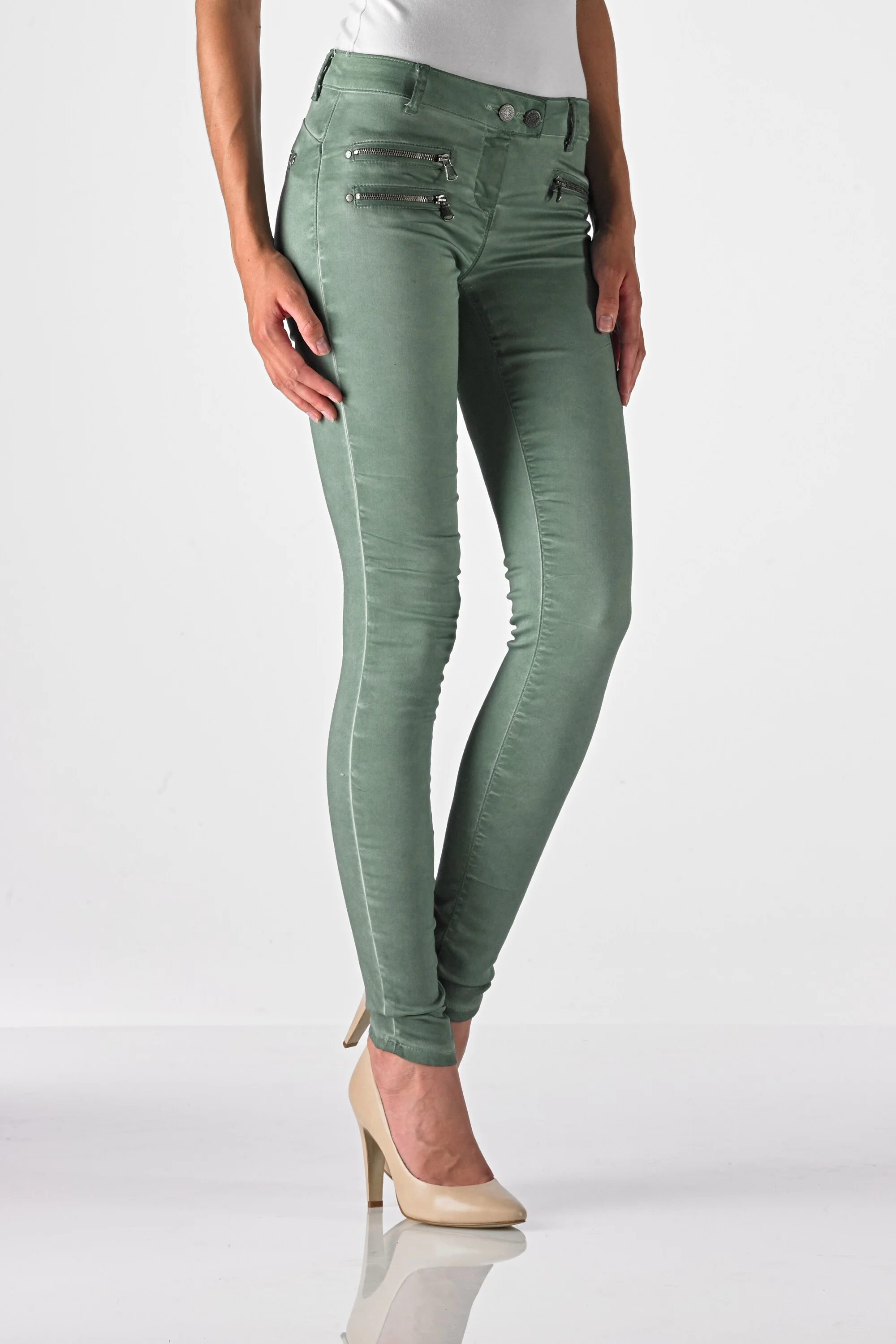 Sandy - Superslim (Satin Cotton Oil Dyed Sea Green)