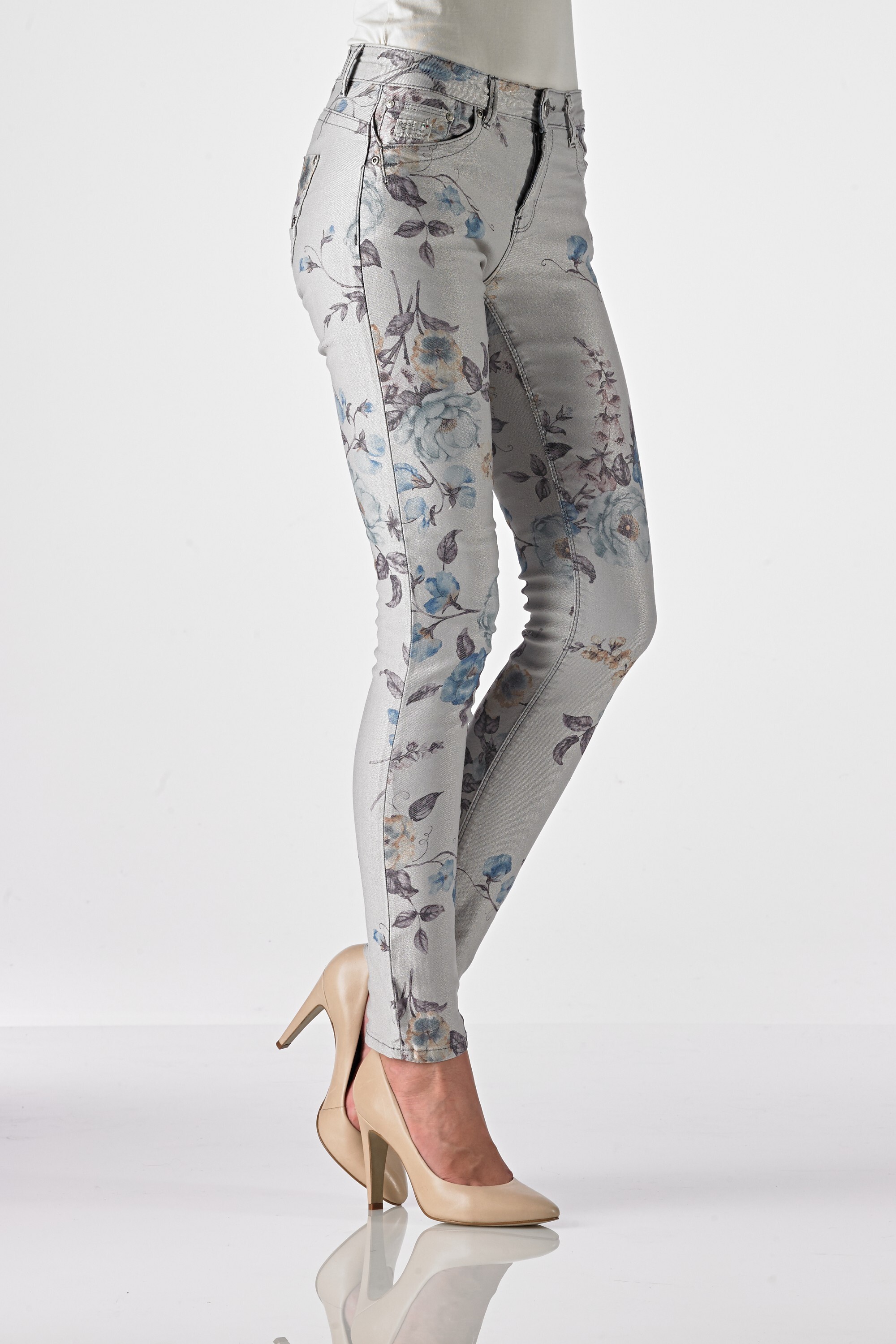 Sunny - Highwaist Slim (Flower Print)
