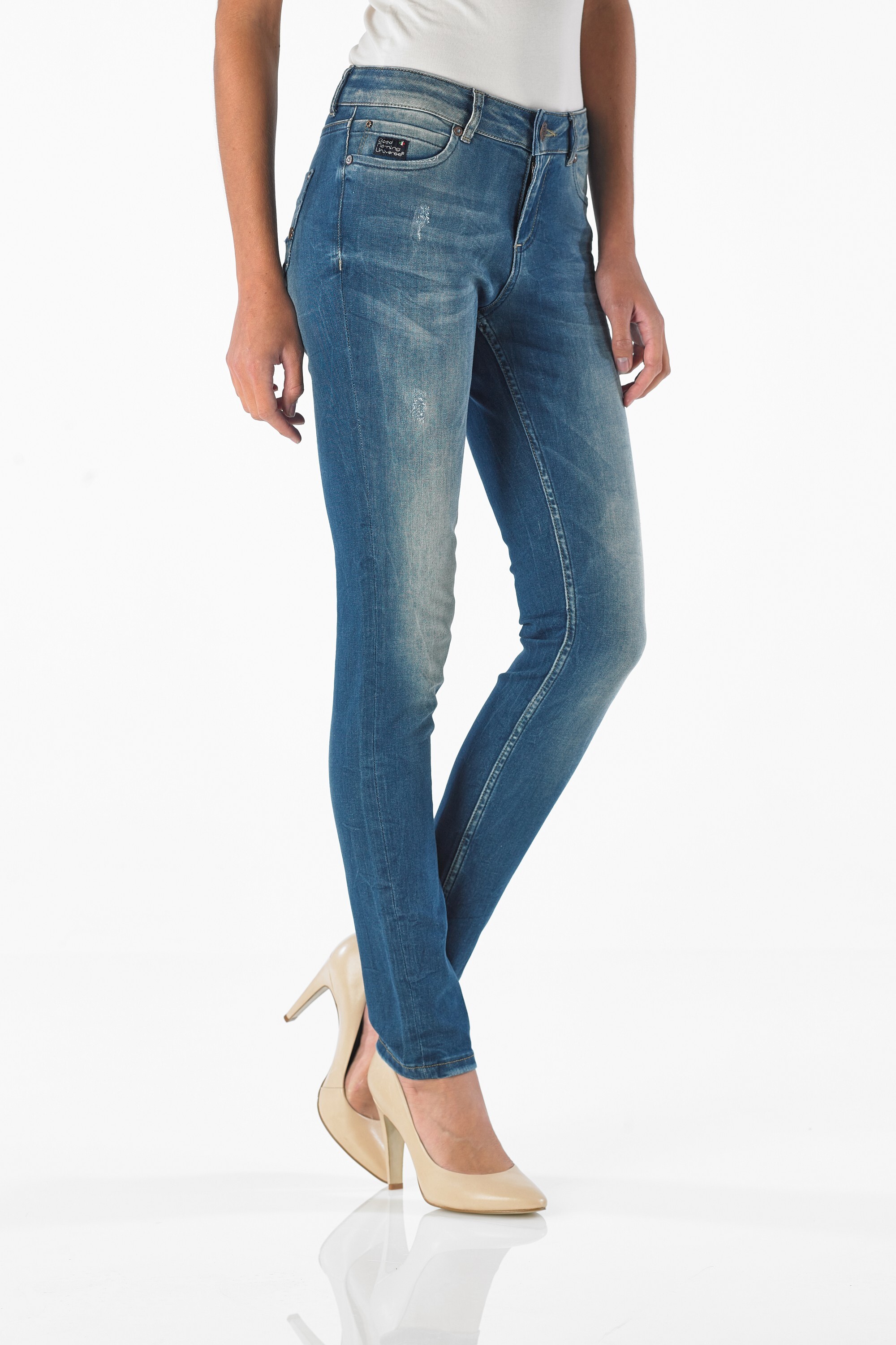 Pearl - Highwaist Straight (Vintage Random Wash)