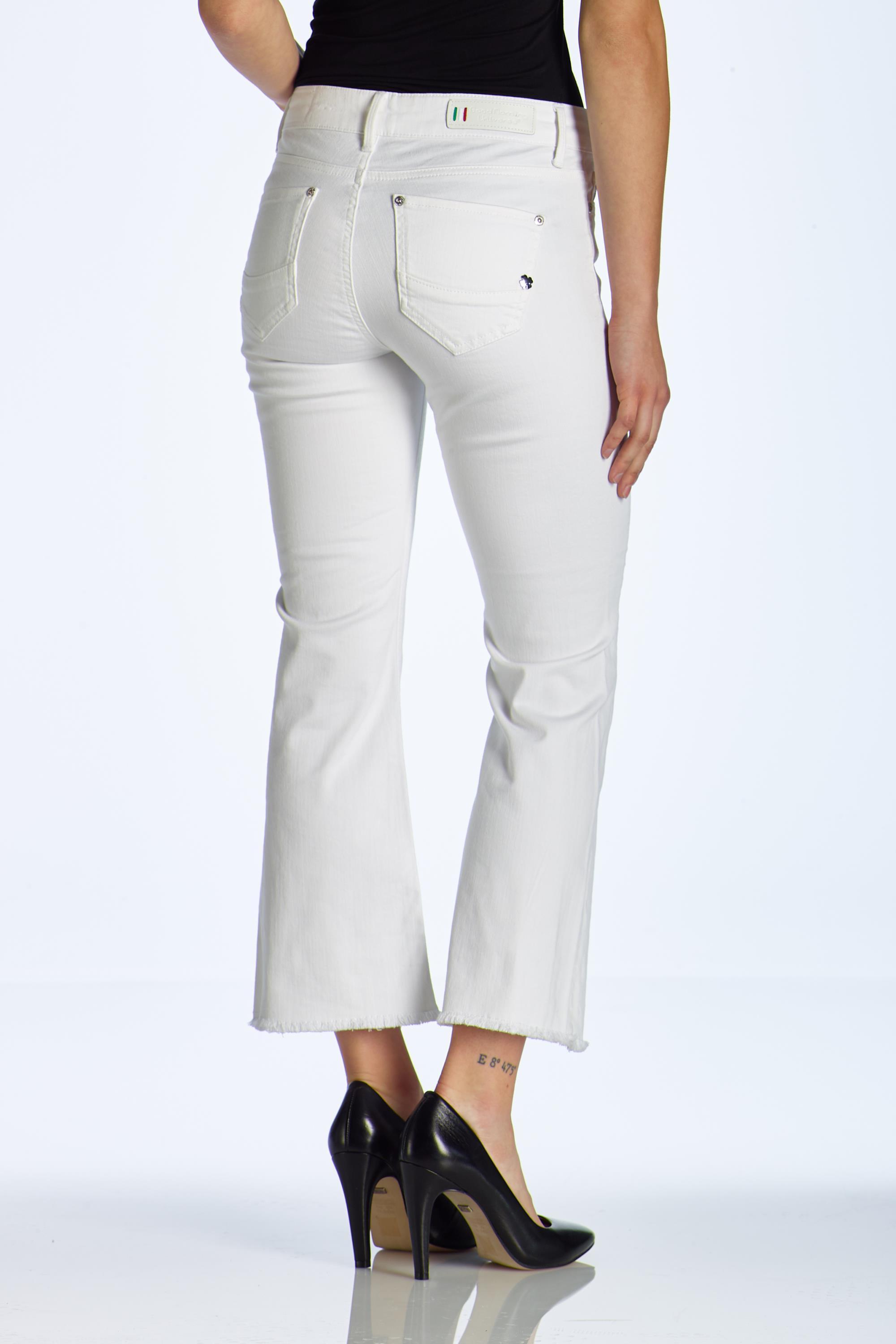 Belly bell bottom white cropped