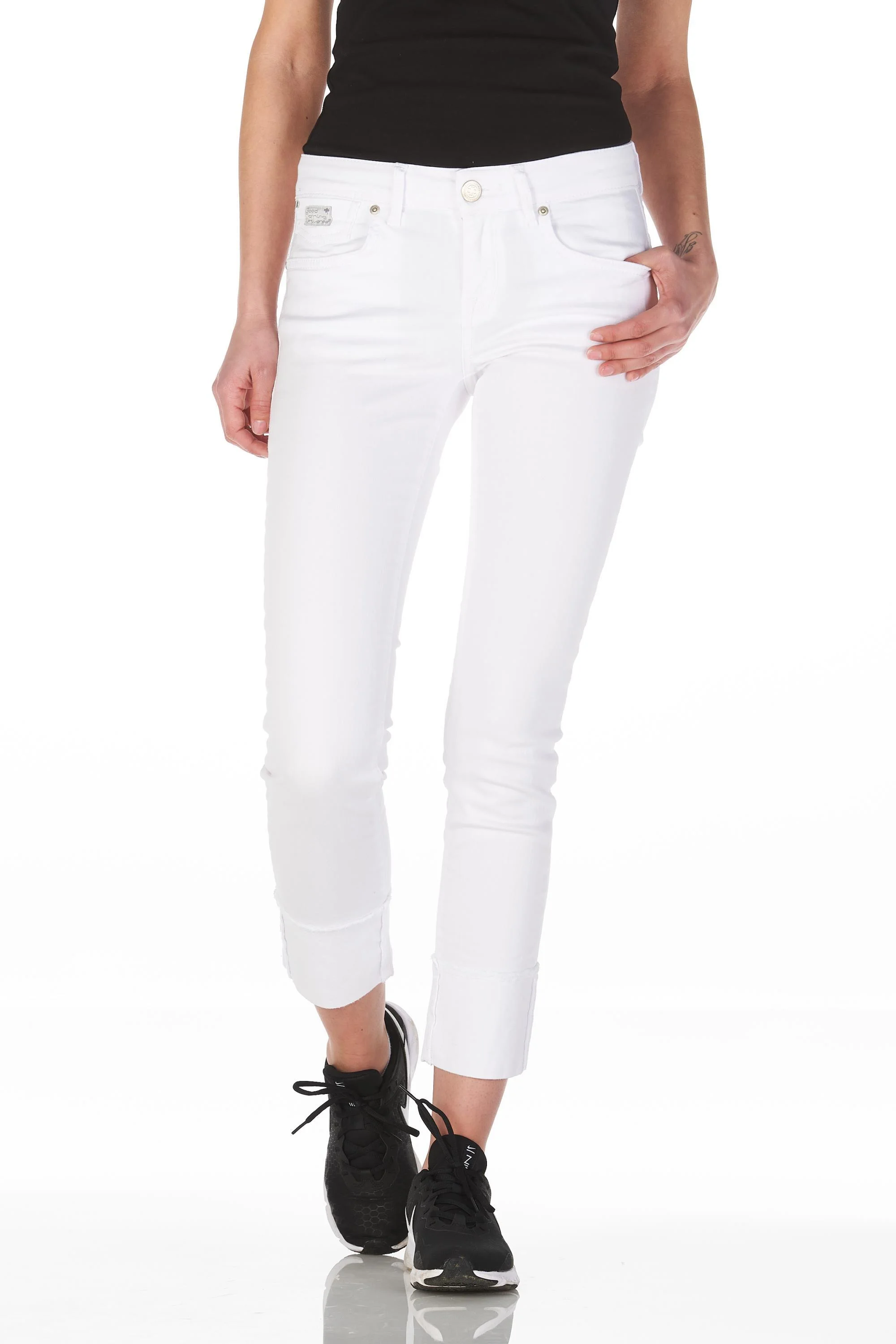 Isabella straight white denim