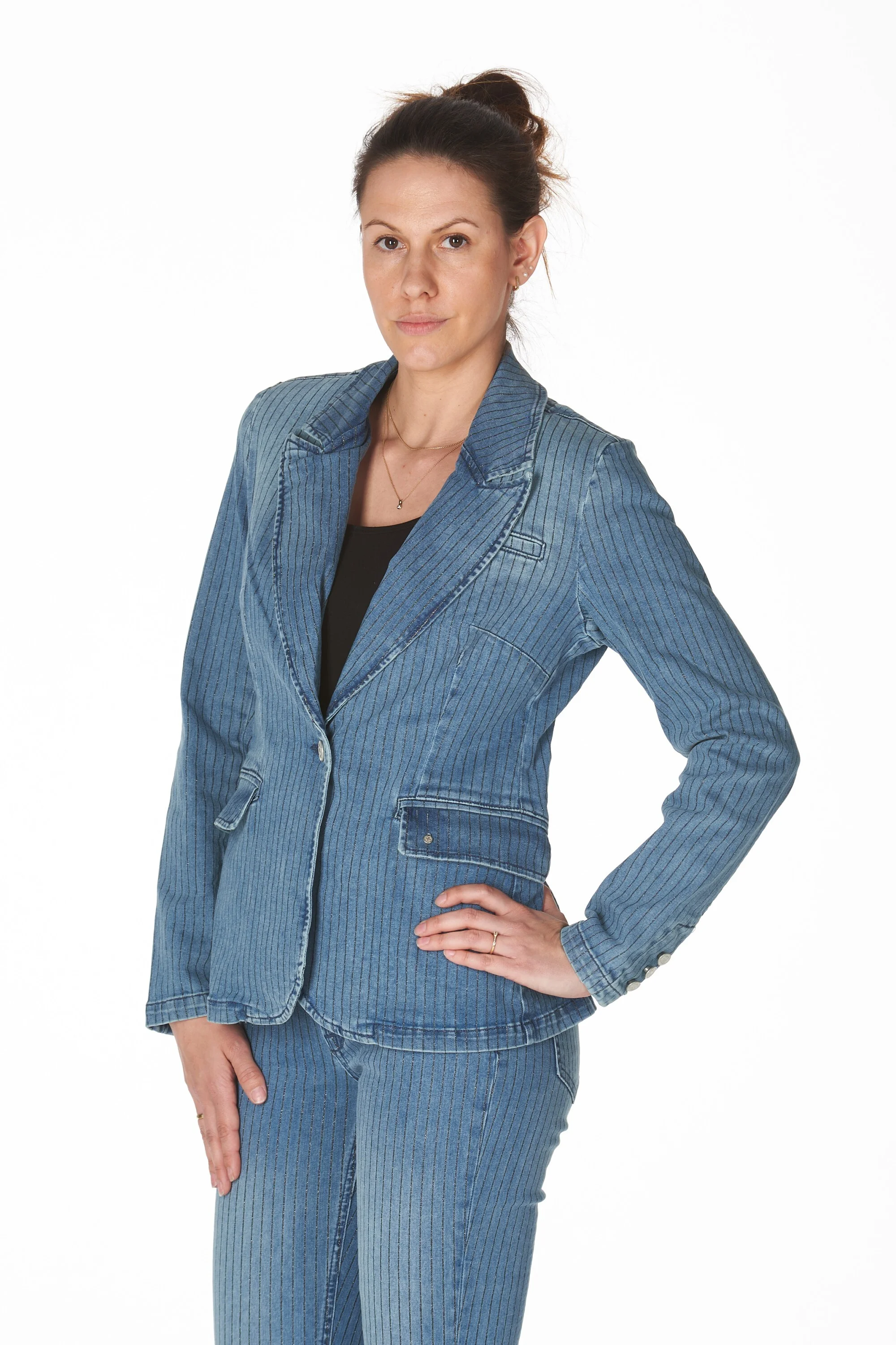 Maya jacket denim pin stripe
