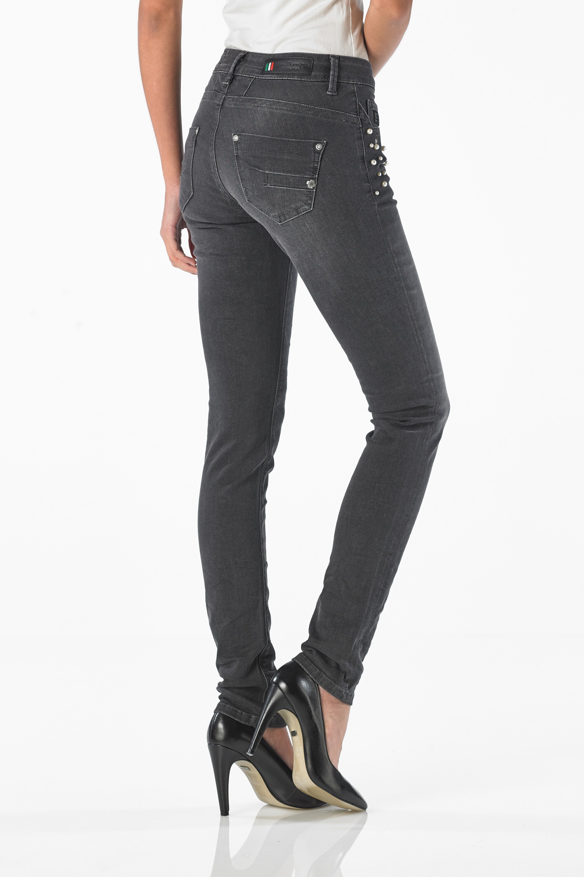 Sunny - Highwaist Slim (Black Used Deco)