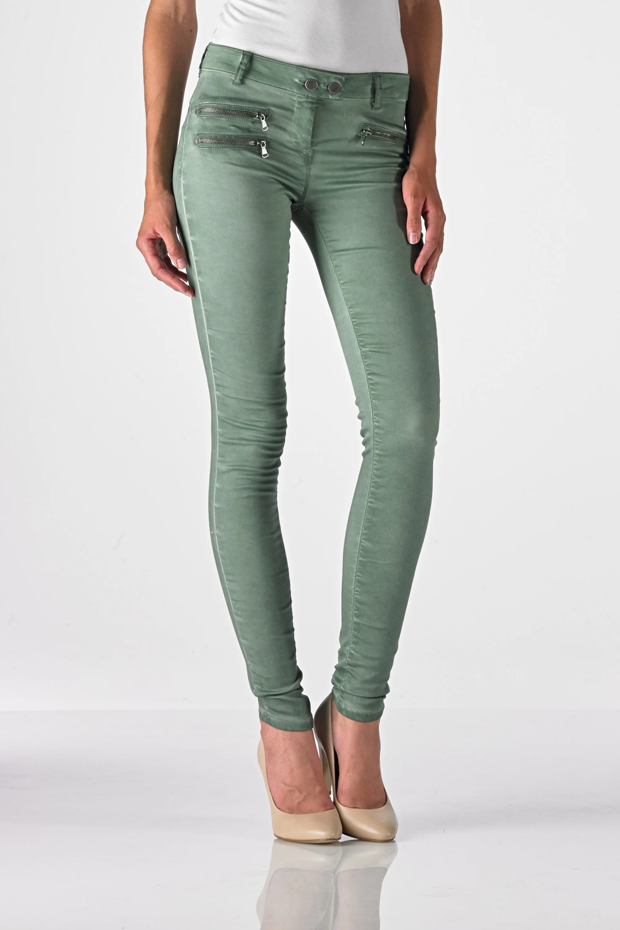 Sandy - Superslim (Satin Cotton Oil Dyed Sea Green)