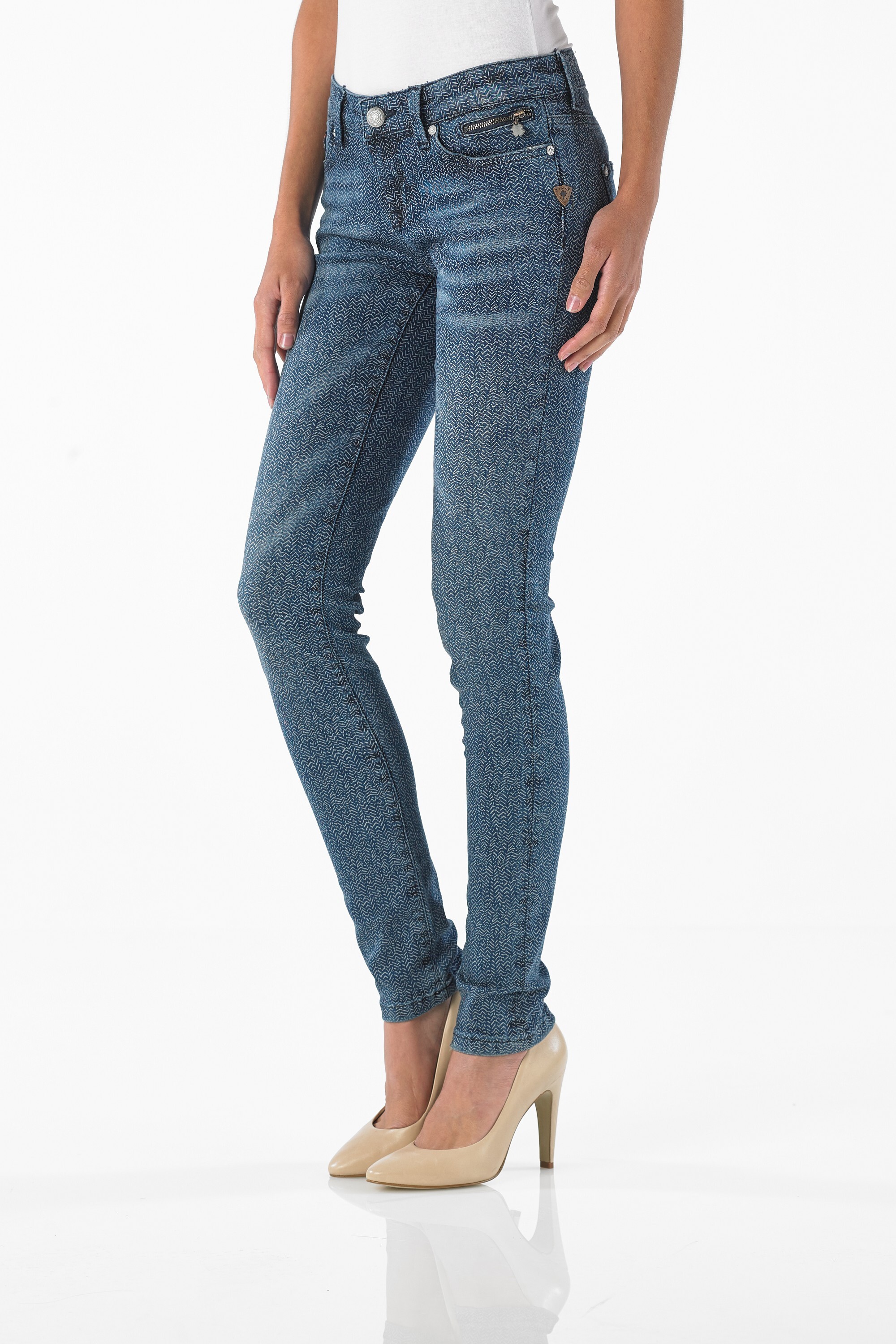 Merty - Slim (Indigo Fishbone Print)