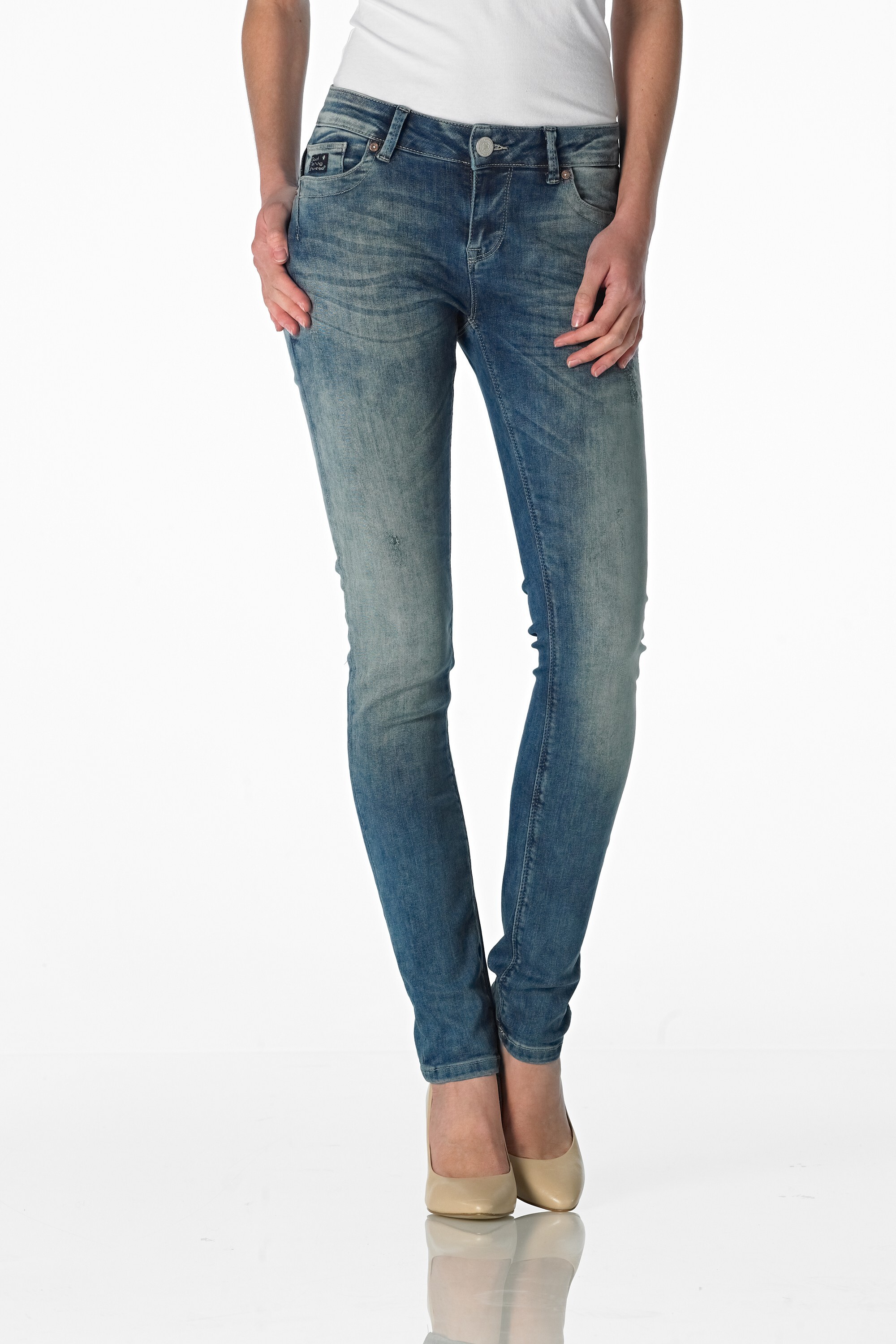 Sunny Highwaist - Slim (Midblue Vintage Effect)