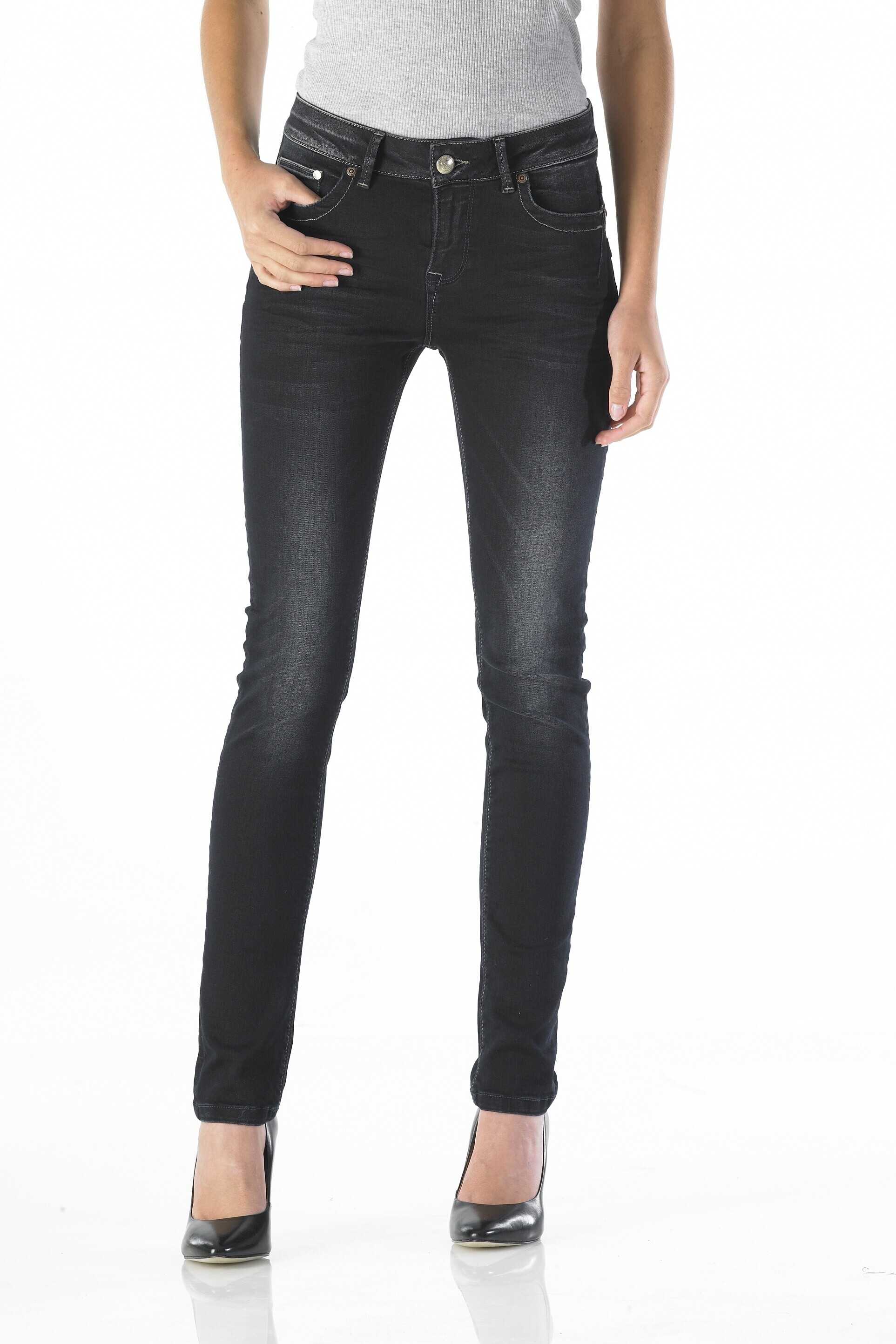 Sunny - Highwaist Slim (Blue Black Vintage)