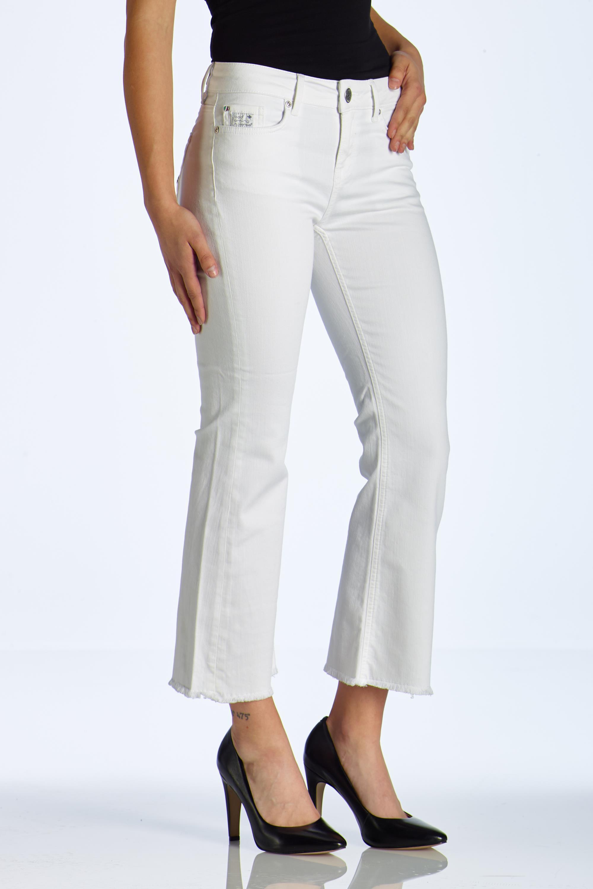 Belly bell bottom white cropped