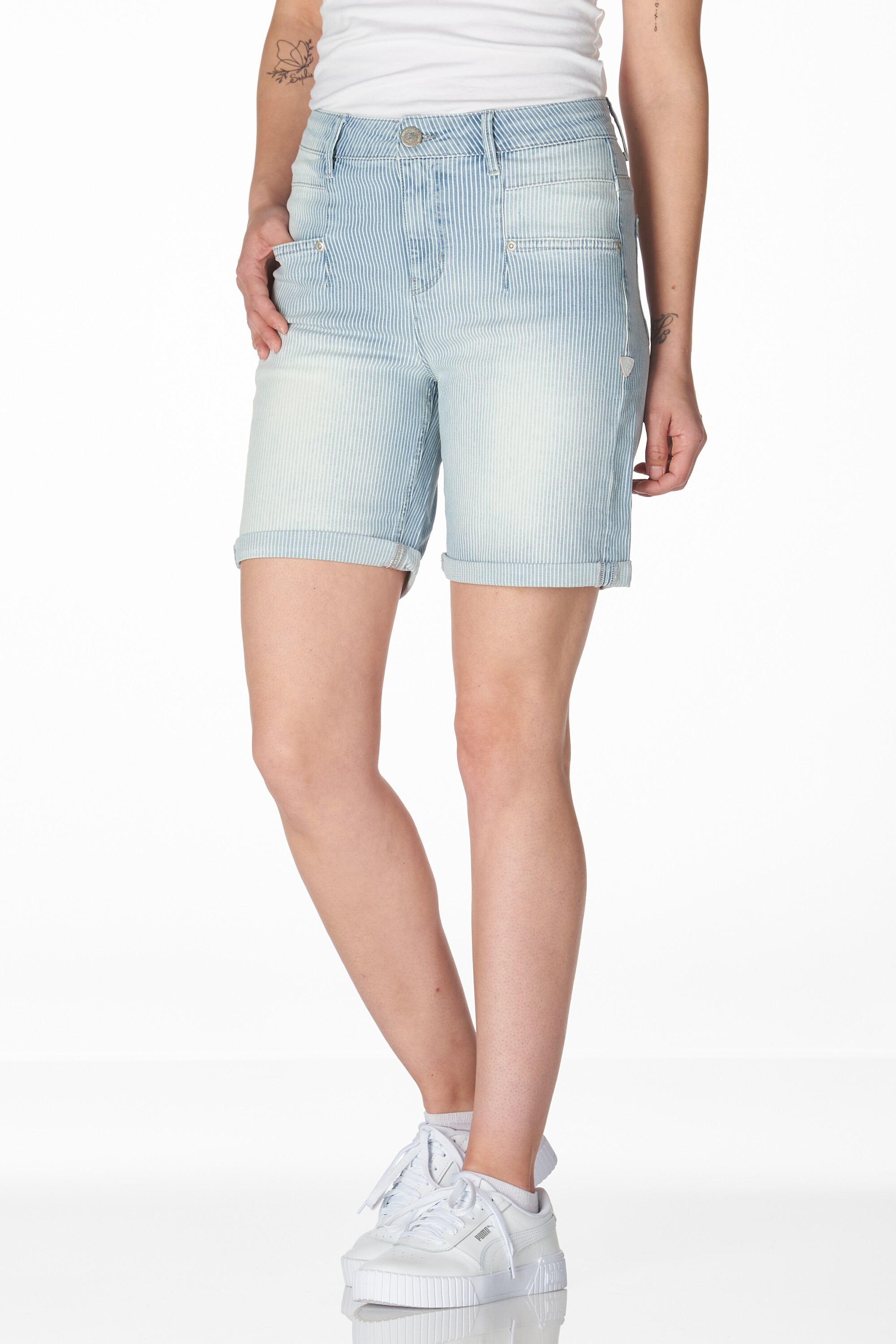 Lucia short denim used stripe