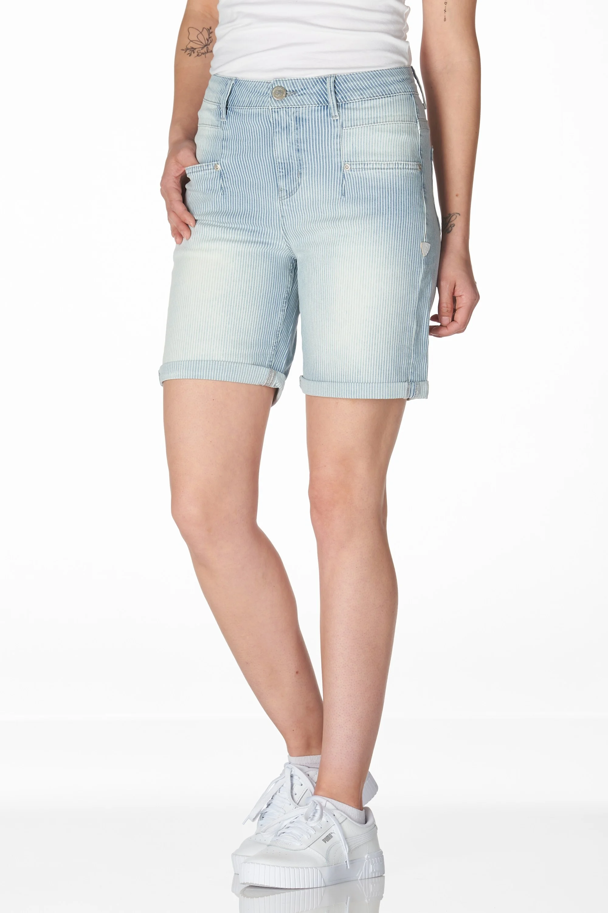 Lucia short denim used stripe