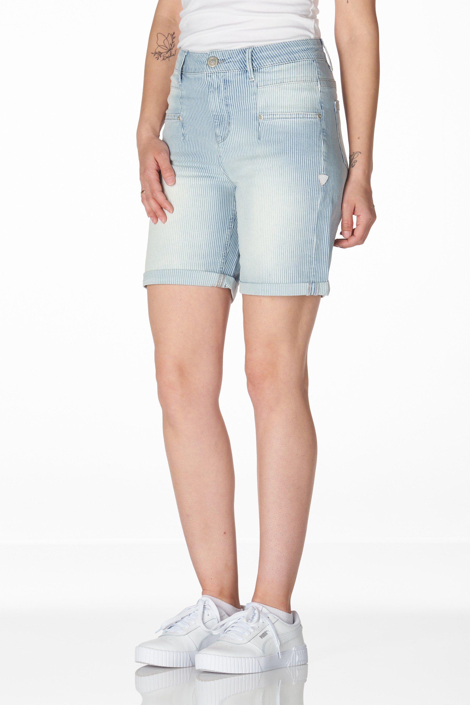 Lucia short denim used stripe