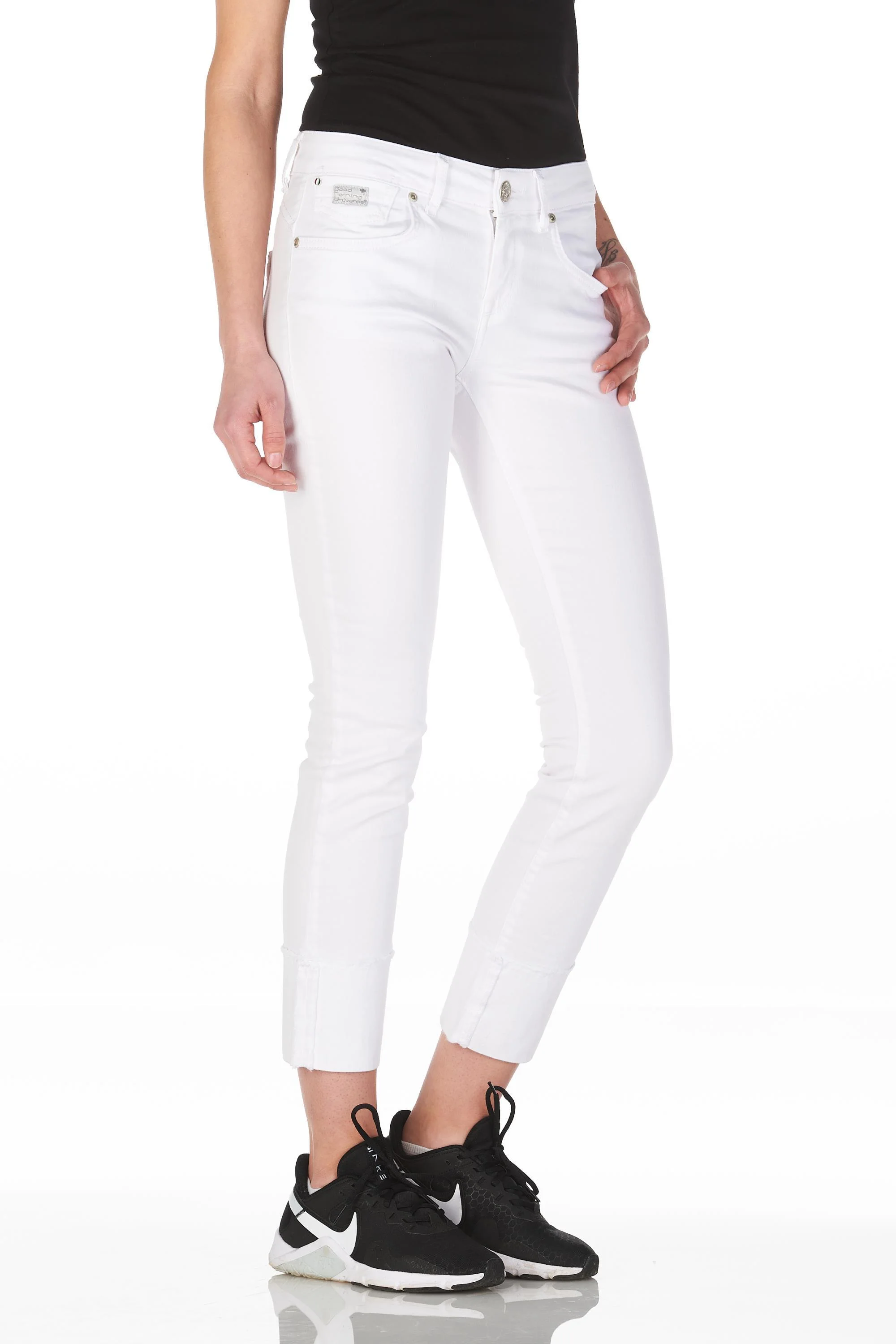 Isabella straight white denim