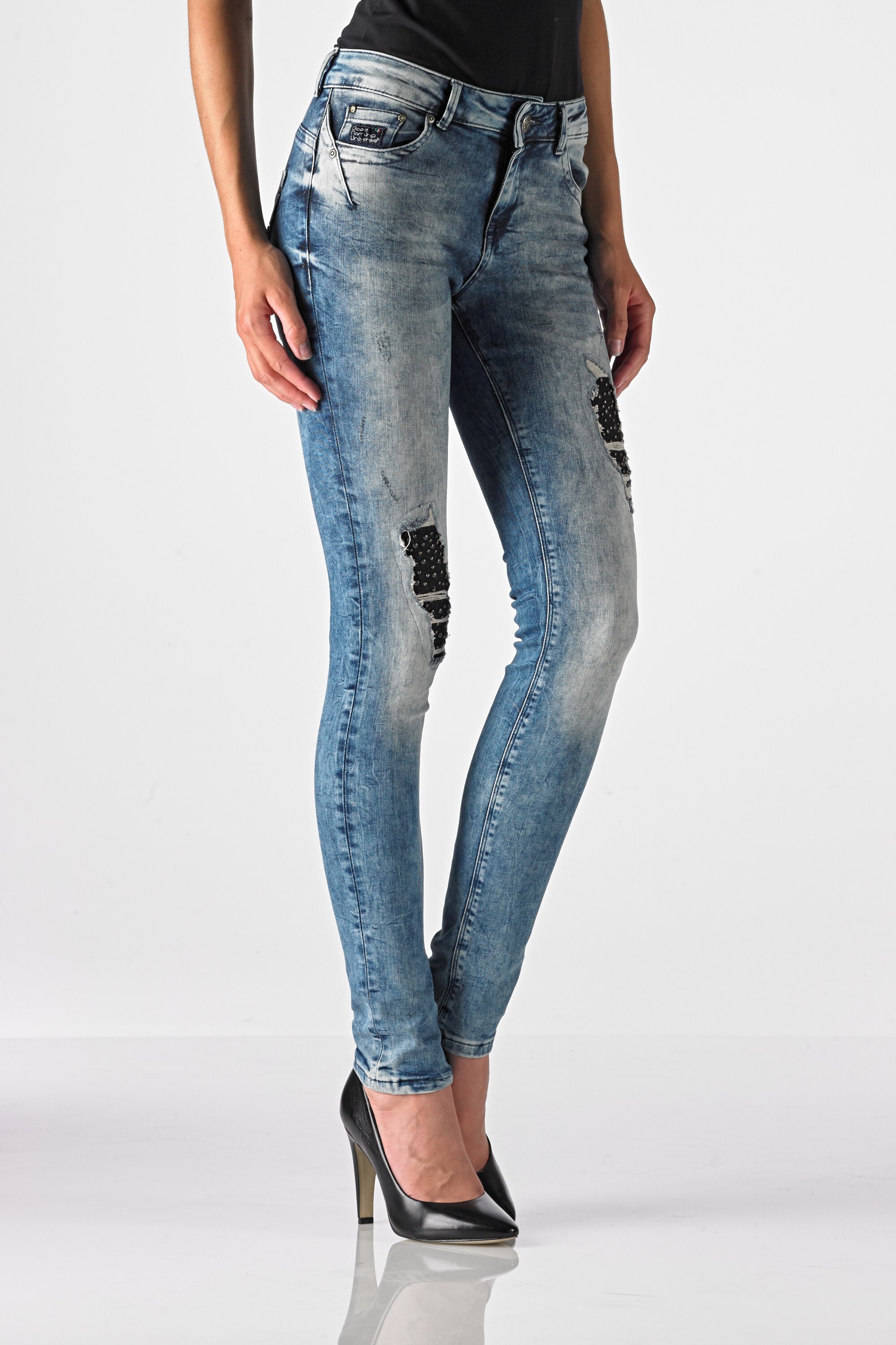 Sunny - Highwaist Slim (Deco Destroyed)