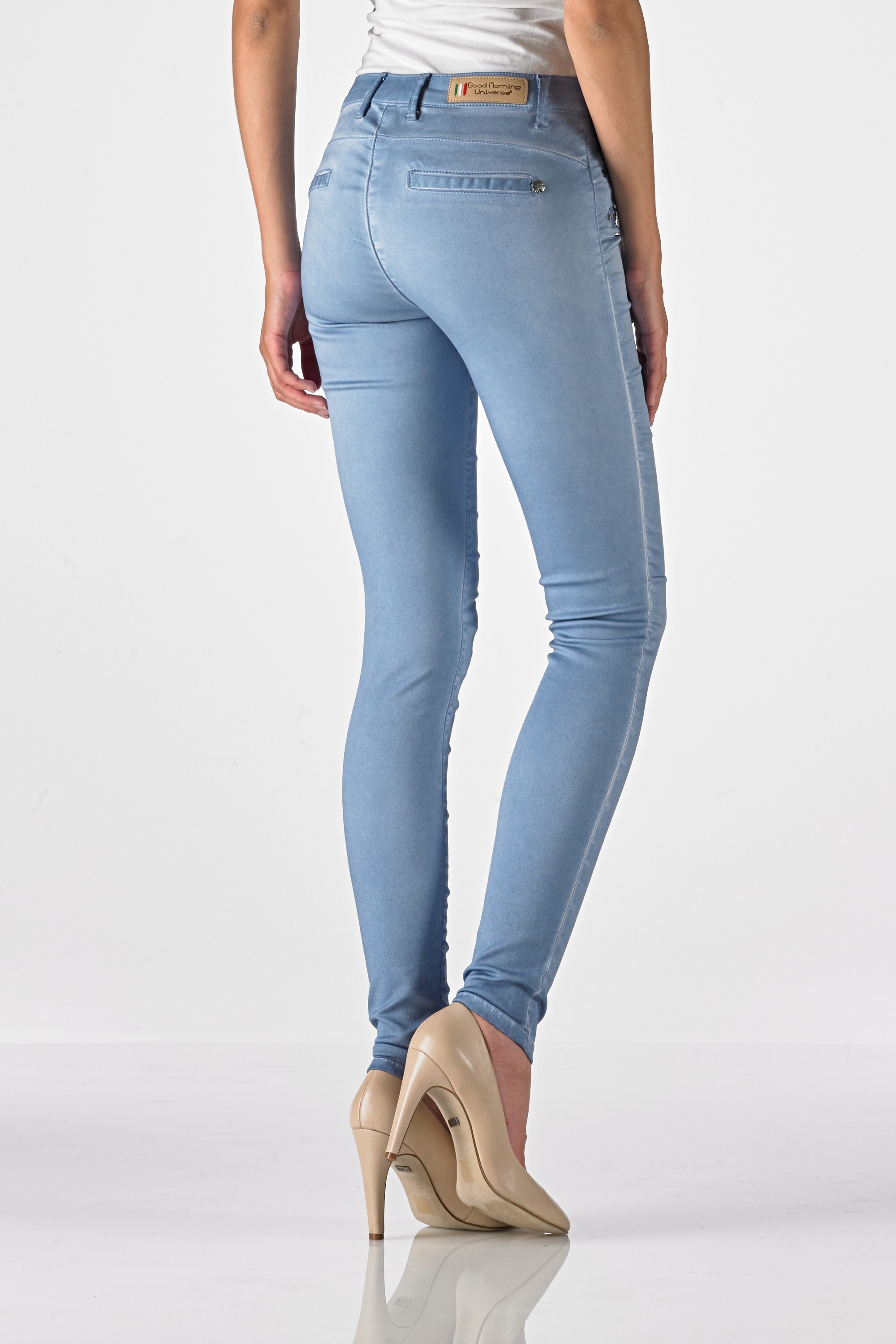 Sandy - Slim (Satin Cotton Oil Dyed Sky Blue)