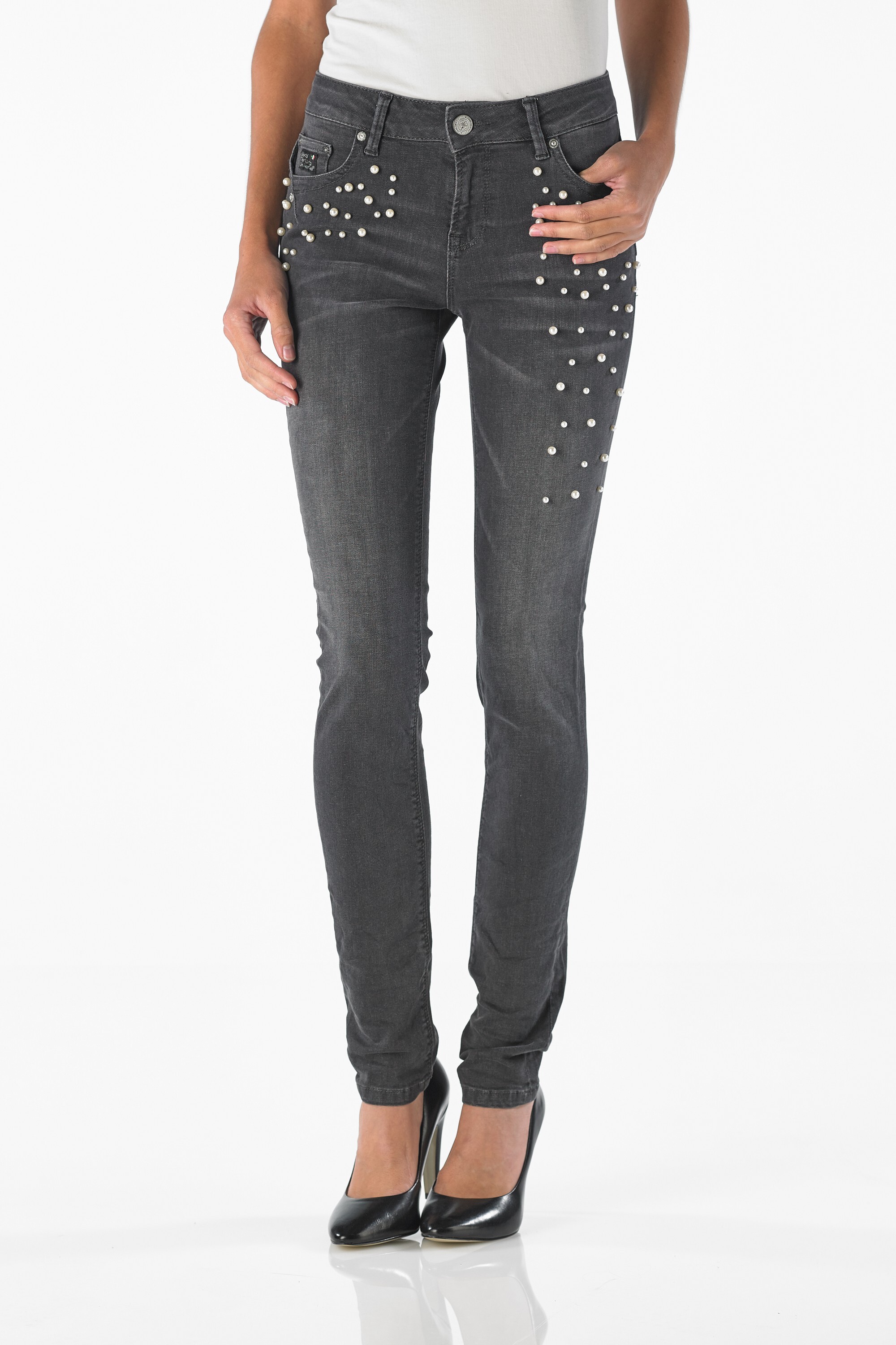 Sunny - Highwaist Slim (Black Used Deco)