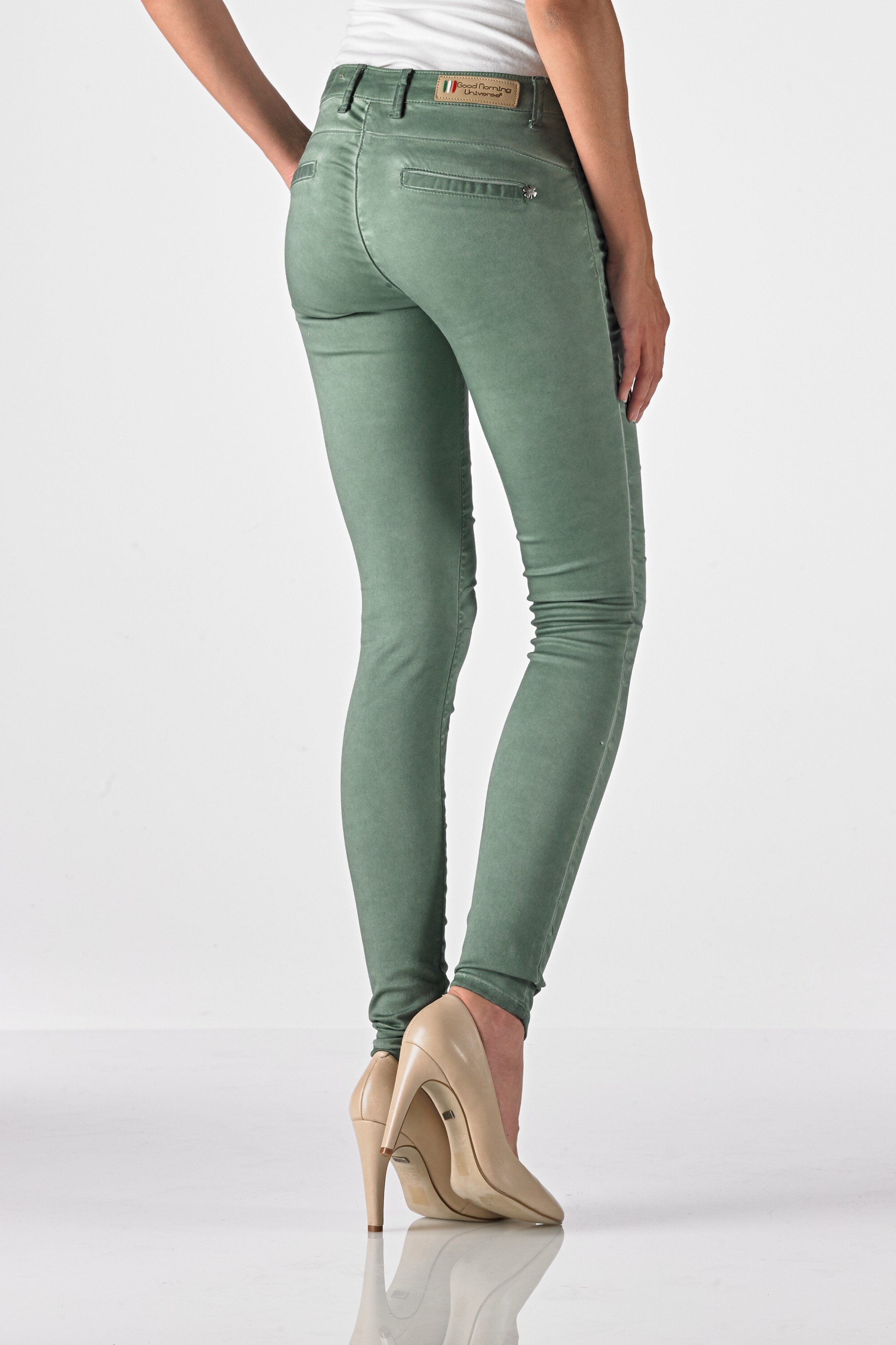 Sandy - Superslim (Satin Cotton Oil Dyed Sea Green)