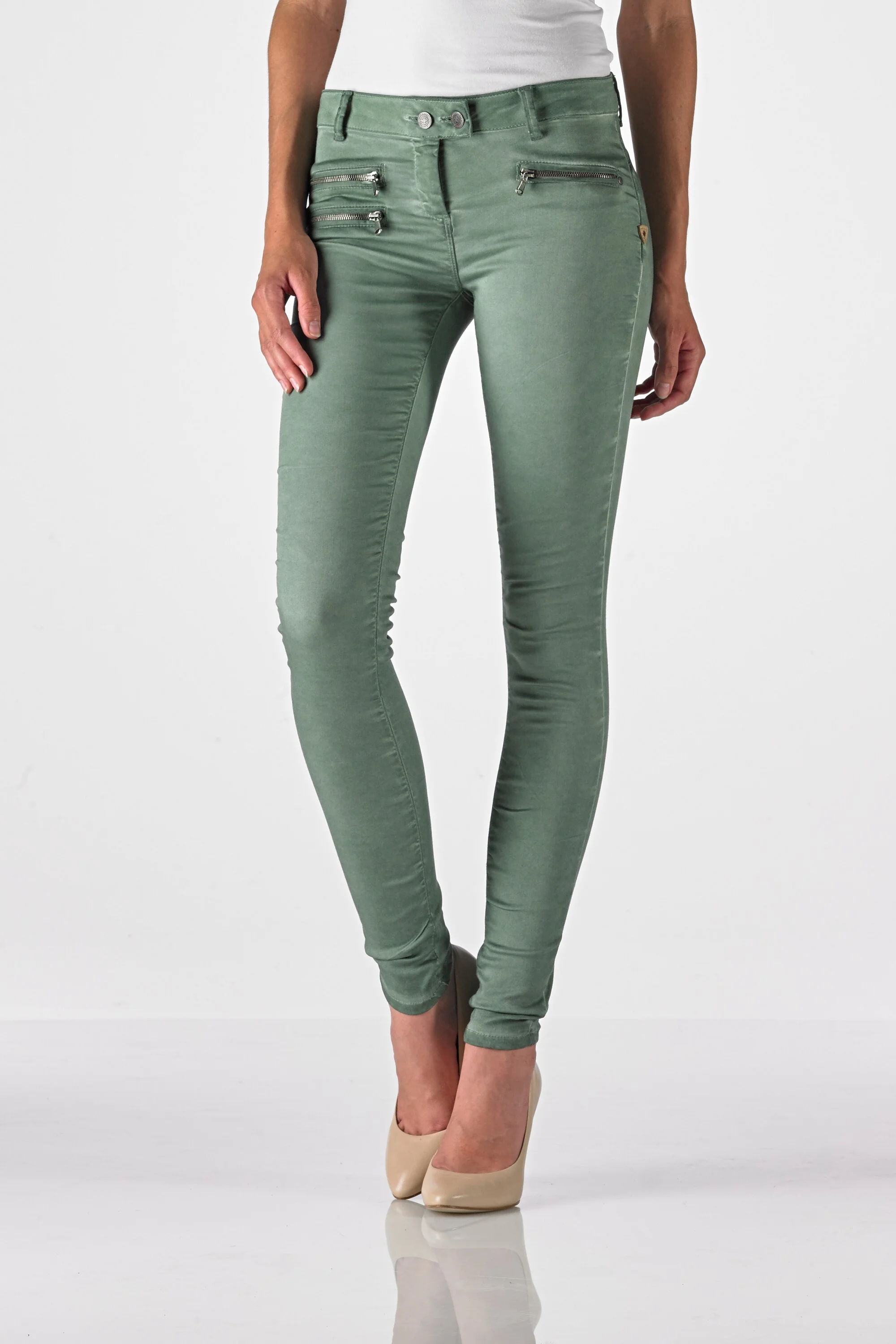 Sandy - Superslim (Satin Cotton Oil Dyed Sea Green)